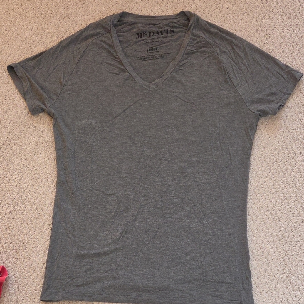Men's Short Sleeve V-Neck Tee — Gray